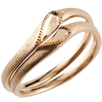 18金 結婚指輪 ペア ペアセット マリッジリング ペアリング ピンクゴールドk18 18k シンプル つや消し ハート 合わせるとハート ウェディングリング ...
