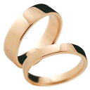 18金 ペアリング 結婚指輪 マリッジリング ピンクゴールドk18 記念リング k18 リング 結婚式 平角 3mm幅 5mm幅 幅広 地金リング 宝石なし 2...