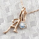 イニシャル ネックレス A E H I J K M N O R S T U W Y ペンダント ピンクゴールドk10 アルファベット ネックレス ブルームーンストーン 10金 男女兼用 ユニセックス 男女問わず(4)