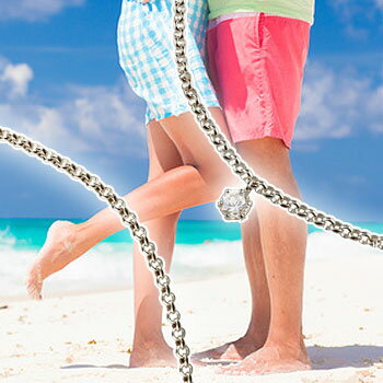 かざり屋 ジュエリー 30代 40代 50代 アンクレット ペア プラチナ ダイヤモンド 0.1ct シンプル カラーストーン ペアアンクレット 4月生石 ソリ...