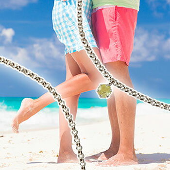 アンクレット ペア プラチナ ペリドット シンプル カラーストーン ペアアンクレット 8月誕生石 ソリティア メンズ レディース