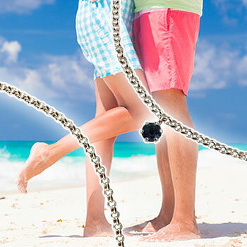 アンクレット ペア プラチナ サファイア シンプル カラーストーン ペアアンクレット 9月生石 ソリティア メンズ レディース