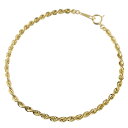 【最短発送】 18金 ブレスレット ロープチェーン 中空 太め チェーンのみ 18cm ゴールド 18k ブレス イエローゴールドk18 人気 軽量 軽い 男女...