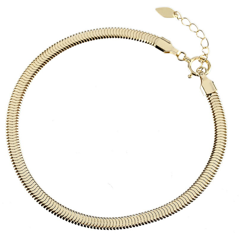 【最短発送】 18金 ブレスレット スネークチェーン 18cm アジャスター 2.5cm 太め ゴールド 18k 重ねづけ チェーンのみ 男女兼用 ユニセックス...