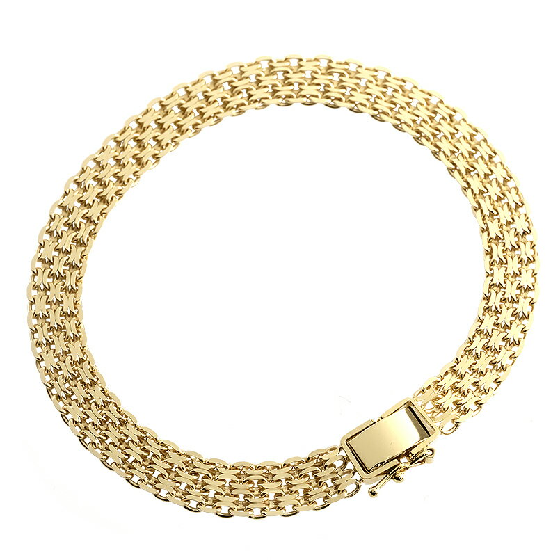 18金 ブレスレット 18cm ビスマルク チェーン 10g 太め 幅広 ゴールド イエローゴールドK18 18k 金 中折れ式 留め金具 チェーンのみ ゴージャス 人気 プレゼント 普段 使い 人気 カジュアル 男女兼用 ユニセックス 男女問わず