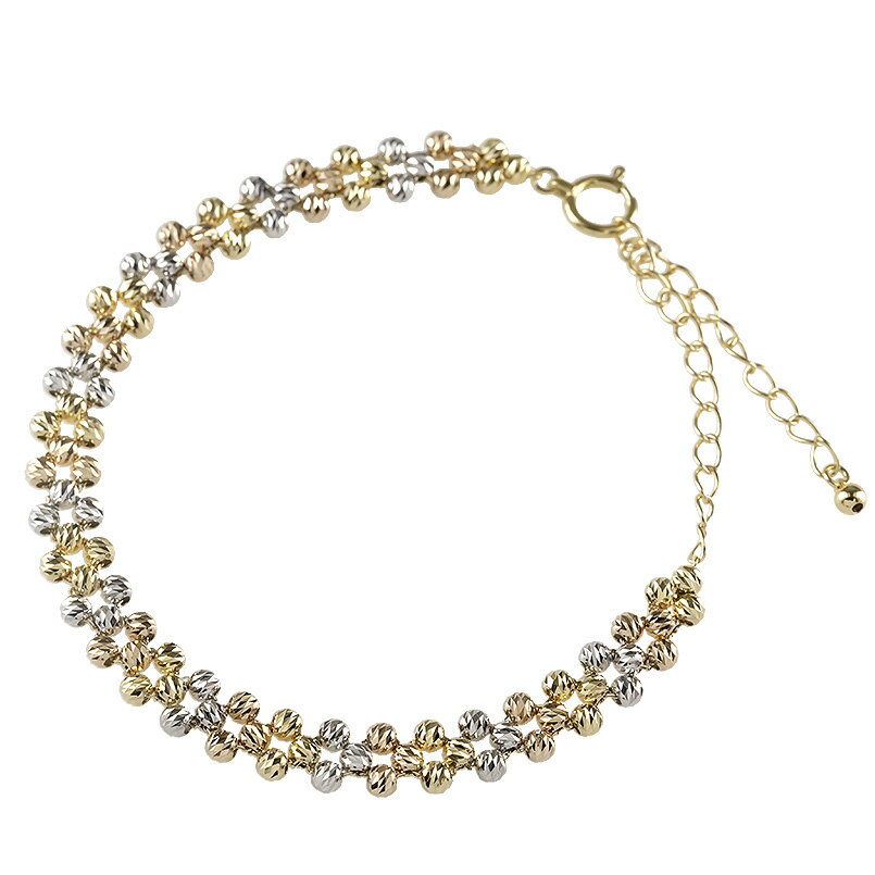 【最短発送】 18金 ブレスレット ミラーボール K18 幅広 チェーンのみ 18cm ハニーミラーボール ゴールド18k 3カラー コンビ コンビネーション ...