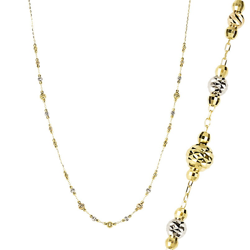 【最短発送】 18金 ネックレス スライド式 ラリエット チェーンのみ 65cm カットボール ハニーミラーボール ゴールド18k K18 3カラー ロングネックレス コンビ ミックスカラー オリジナルジュエリー 男女兼用 ユニセックス 男女問わず