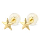 【最短発送】18金 ピアス ピアス 星 スター 中空 ダイヤモンドダスト ゴールド イエローゴールドk18 18k シンプル 地金 スタッドピアス 男女兼用 ユ...