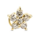 【最短発送】 18金 ピアス 片耳ピアス ダイヤモンド 0.19ct 花 キャッチのいらないピアス つけっぱなし イエローゴールドk18 キャッチナッシャー ボディピアス 男女兼用 ユニセックス 男女問わず レディース