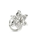 【最短発送】 プラチナ900 ピアス 片耳ピアス ダイヤモンド 0.15ct 花 キャッチのいらないピアス つけっぱなし pt900 キャッチナッシャー ボディピアス 男女兼用 ユニセックス 男女問わず レディース