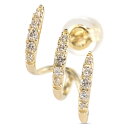 【最短発送】 18金 ピアス ダイヤモンド 片耳 3連 ゴールド 18k イエローゴールドk18 シンプル おしゃれ 人気 宝石 LGBTQ 男女兼用 ユニセックス 男女問わず(4)