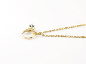 18金 ベビーリング サファイア ペンダント ネックレス 一粒 イエローゴールドK18 9月誕生石 18k チャーム 人気 おしゃれ 大人 普段使い ジュエリー レディース 2