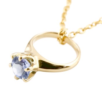 18金 ペンダント トップ ベビーリング タンザナイト イエローゴールドK18 18k チャーム ベビーギフト ..