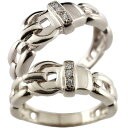 18金 ペアリング 結婚指輪 マリッジリング ホワイトゴールドk18 ダイヤモンド ダイヤ ベルト バックル デザイン 2本セット 18k 笑顔になるジュエリー お守り 大きいサイズ対応･･･