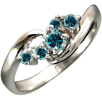 【プラチナ10%OFFクーポン 】プラチナリング ブルー ダイヤモンド リング ピンキーリング ダイヤ PT900 指輪 ユニセックス 【ありがとうやおめでとうを伝えよう・プレゼント・誕生日・お祝い】