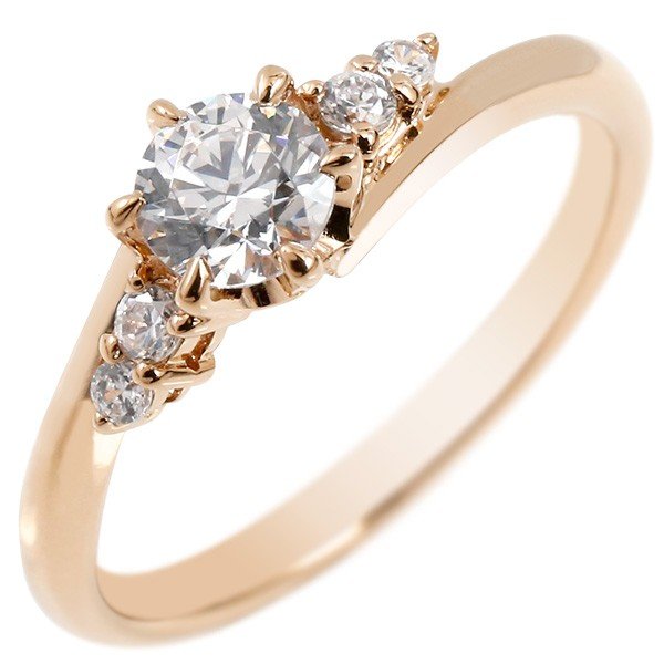 プロポーズリング 18金 婚約指輪 エンゲージリング ダイヤモンドリング ピンクゴールドk18 ダイヤモンド リング ダイヤ 0.37ct 一粒ダイヤモンド 大粒ダイヤモンド 指輪 18k レディース 笑顔に…