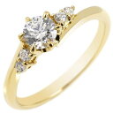 18金 リング ダイヤモンドイエローゴールドk18 ダイヤモンド ダイヤ 0.37ct 一粒ダイヤモンド 大粒ダイヤモンド 指輪 中指 ミディリング 人差し指 インデックスリング 18k レディース 【イニシャル打刻】1文字サービス!!(4)