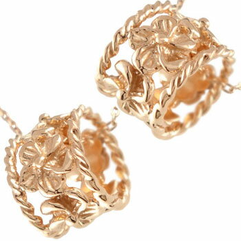 ハワイアンジュエリー ペアネックレス チェーン バレル ぺアペンダント お守り ピンクゴールドk18 ハワイ 18k 手作り 手彫り hawaii 18金 オリジナルジュエリー