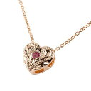 「Rakuten Fashion THE SALE」ハワイアンジュエリー ハート ネックレス ルビー ピンクゴールドk18 ペンダント プチネックレス 18k ...