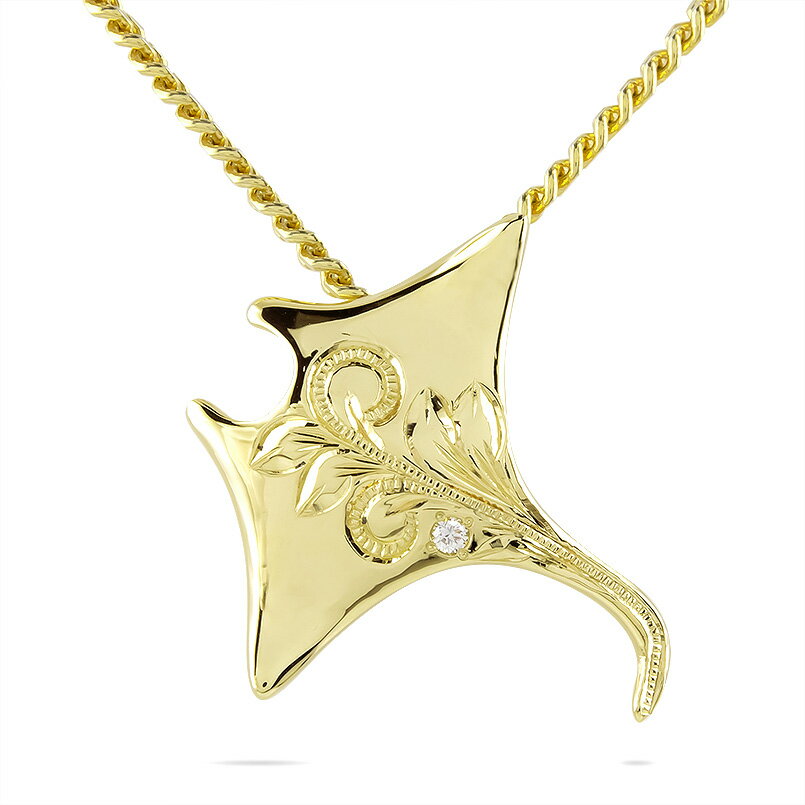 10金 ペンダント ネックレス ゴールド トップ メンズ ハワイアン 喜平用 ダイヤモンド マンタ イエローゴールドk10 ペンダントトップ キヘイ レディース