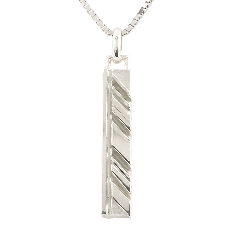 Pendant Tops - ネックレス メンズ シルバー925 バー I LOVE YOU 側面 メッセージ ペンダントトップ sv925 スティック