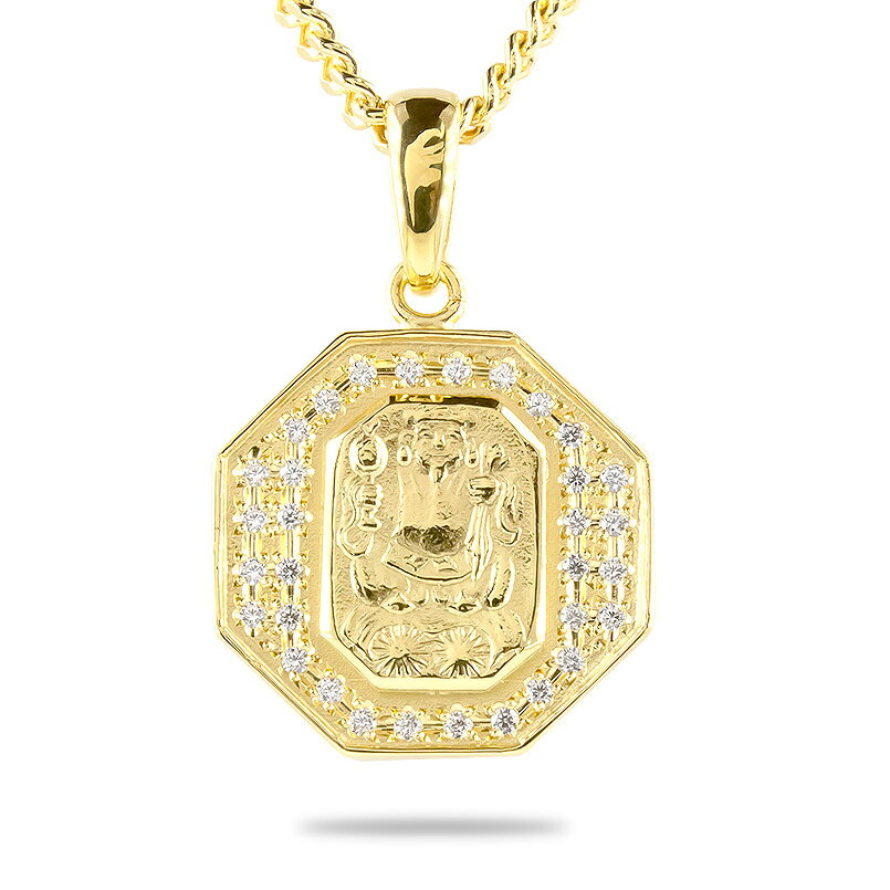 18金 ペンダント ネックレス 大黒天 メンズ 18k 喜平用 ダイヤモンド オクタゴン シードオブライフ イエローゴールドk18 喜平 コントラッド 東京 ペンダントトップ