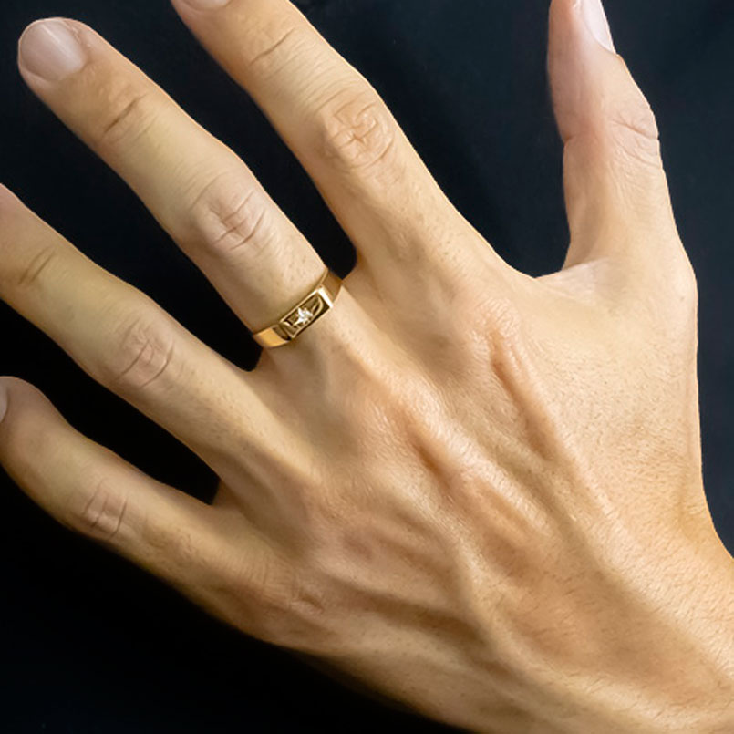 10％OFF 18金 リング レディース 印台 指輪 シグネットリング ダイヤモンド 一粒 ゴールド18k k18 ピンキーリン kazariya01-10456415 かざり屋 サンプル画像2