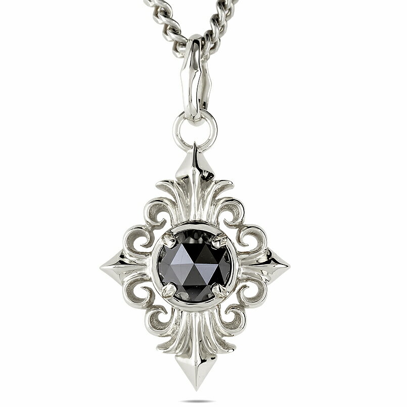 Platinum - クロス ペンダントトップ プラチナ ブラックダイヤモンド 2ct 喜平 pt900 ネックレス チャーム 大ぶり 透かし 男女兼用 ユニセックス 男女問わず