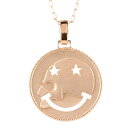 18金 ネックレス メンズ スマイル ドクロ ミル打ち ペンダントトップ ゴールド 18k ピンクゴールドk18 ニコちゃん 星 髑髏 グリームカットチェーン ...