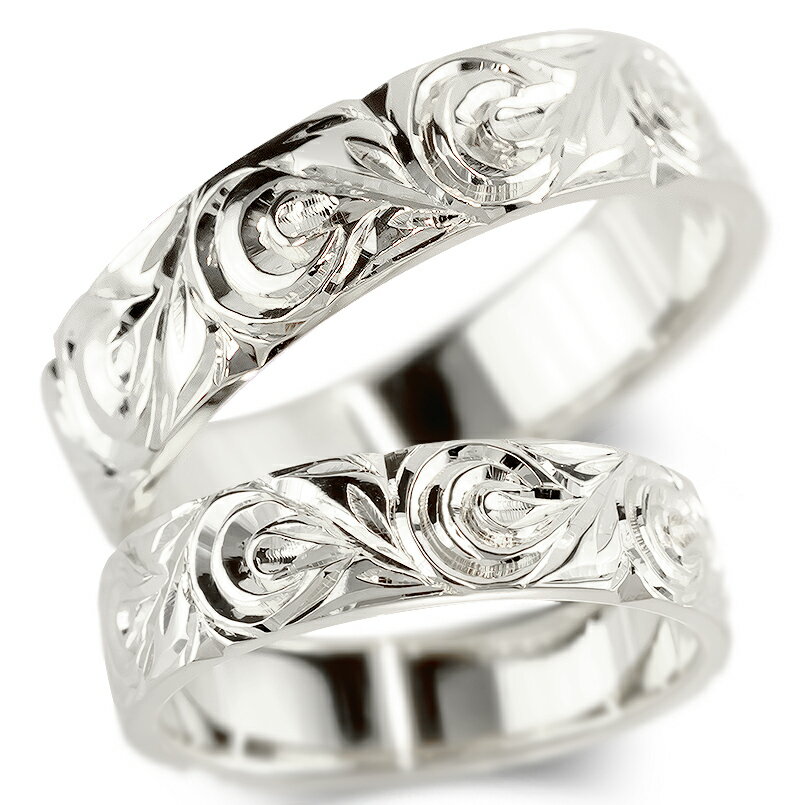 結婚指輪 ゴールド ハワイアンジュエリー 10k 幅広 リング 指輪 ペアリング 2個セット 太め 結婚指輪 10金 マリッジリング シンプル 波 スクロール ...