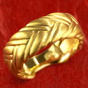 純金 リング 24金 指輪 メンズ 幅広 ゴールド 24k 編み込み 太め ピンキーリング 金属アレルギー 対応 K24 k24 普段 使い ジュエリー 石なし...