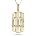 18金 ペンダントトップ ダイヤモンド プレート ネックレス チャーム ゴールド k18 ダイヤ 0.25ct イエローゴールドK18 18k チェーン 45c...