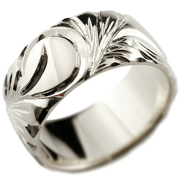 ハワイアンジュエリー シルバーリング 幅広 太め 指輪 シンプル ハワイアンリング 地金リング マイレ スクロール 男女兼用 ユニセックス 男女問わず