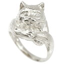 リング ダイヤモンド 猫 シルバー925 幅広 指輪 シンプル sv925 宝石 ねこ ネコ プレゼント ギフト ジュエリー 記念日 大人 おしゃれ 婚約指輪 ...