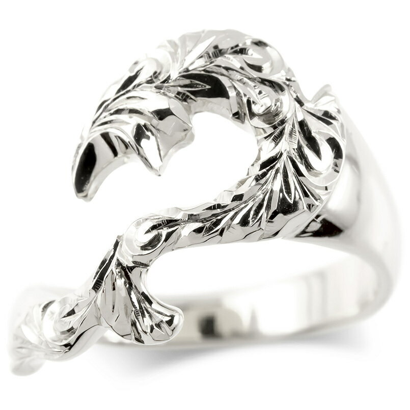 10金 ゴールド リング ハワイアンジュエリー メンズ 指輪 フィッシュフック 釣り針 ホワイトゴールドk1..