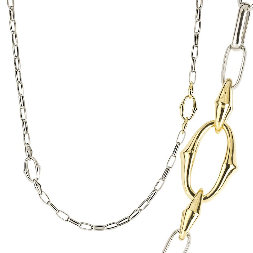 プラチナ 18金 ネックレス チェーンのみ 50cm 太め 幅広 地金 コンビ アズキ あずき 小豆 pt850 18k イエローゴールドk18 甲丸長小豆 シンプル 男女兼用 ユニセックス 男女問わず