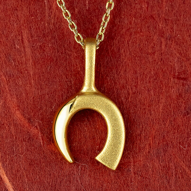 24金 ネックレス 純金 メンズ ペンダントトップ 馬蹄 牙 金 ゴールド 24k お守り ホースシュー 蹄鉄 キ..