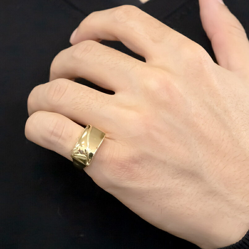 リング メンズ 男性 指輪 18金 ゴールド 地金 指輪 ゴールド 18k イエローゴールド...