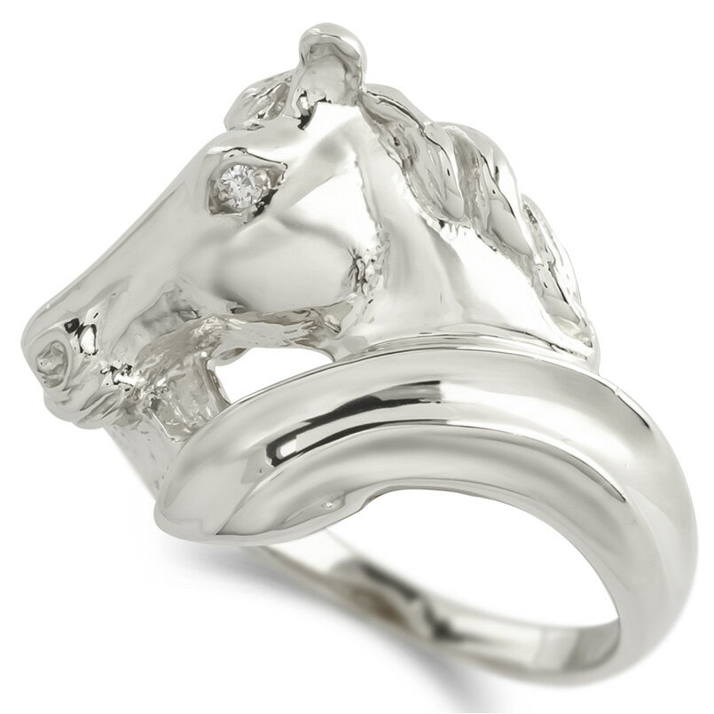 馬 リング プラチナ ホース ダイヤモンド 指輪 大きめ 幅広 pt900 金属アレルギー 安心 ダイヤ 午年 干支 シンプル カジュアル 人気 お守り ジュエリー 男女兼用 ユニセックス 男女問わず