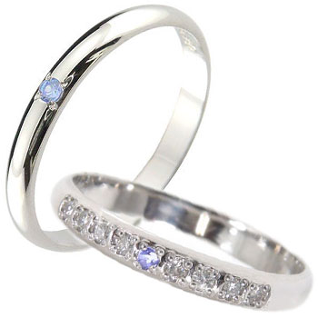 かざり屋 ジュエリー 30代 40代 50代 結婚指輪 ペア ペアセット マリッジリング シンプル 甲丸 ペアリング プラチナ ダイヤモンド タンザナイト ダイ...