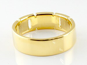 クロス イエローゴールドk18 ペアリング 結婚指輪 ペア ペアセット マリッジリング 幅広 地金リング 宝石なし 18金 ユニセックス オリジナルジュエリー