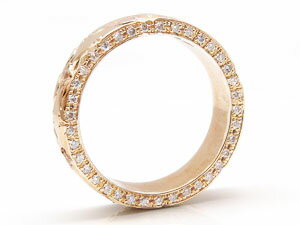 ペアリング カップル 2個セットマリッジリング 結婚指輪 ハワイアン ダイヤモンド ピンクゴールドk18 フルエタニティー 結婚 18金 ユニセックス オリジナルジュエリー