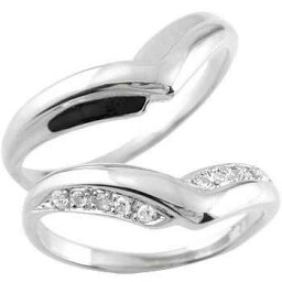 V字 ペアリング 結婚指輪 マリッジリング ホワイトゴールドk18 ダイヤモンド 18金 ユニセックス 【ありがとうやおめでとうを伝えよう・プレゼント・誕生日・お祝い】