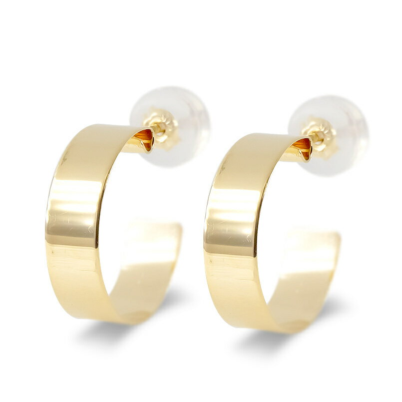 【最短発送】 18金 ピアス ピアス フープ 軽量 ゴールド 18k イエローゴールドk18 地金 シンプル スタッドピアス 男女兼用 ユニセックス 男女問わず