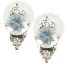 18金 ピアス レディース ブルームーンピアス ダイヤモンド ホワイトゴールドk18 k18wg 18k 6月誕生石