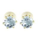 【最短発送】 18金 ピアス アクアマリン ピアス スタッドピアス イエローゴールドk18 3月誕生石 大粒 一粒 18k レディース(4)