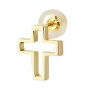 18金 純金 片耳 クロス ピアス 十字架 24金 24k 地金ピアス ピアスポスト(イエローゴー ルドk18 ) Cross 男女兼用 ユニセックス 男女問わず