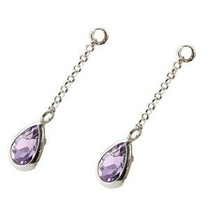 かざり屋 ジュエリー 30代 40代 50代 ピアスパーツ ピアスチャーム ツユ プラチナ アメジスト チェーン プラチナ スタッドピアス用 イヤリング用 シンプル PT850 レディース 人気