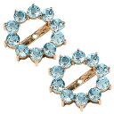18金 ピアス ピアスパーツ ピアスジャケット バックチャーム ピアス フラワー 花 ブルートパーズ ピンクゴールドk18 18k 天然石 11月誕生石 スタッドピアス用 シンプル レディース オリジナルジュエリー