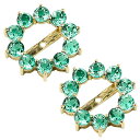 18金 ピアス ピアスパーツ ピアスジャケット バックチャーム ピアス フラワー 花 エメラルド イエローゴールドk18 18k 天然石 5月誕生石 スタッドピアス用 シンプル レディース オリジナルジュエリー